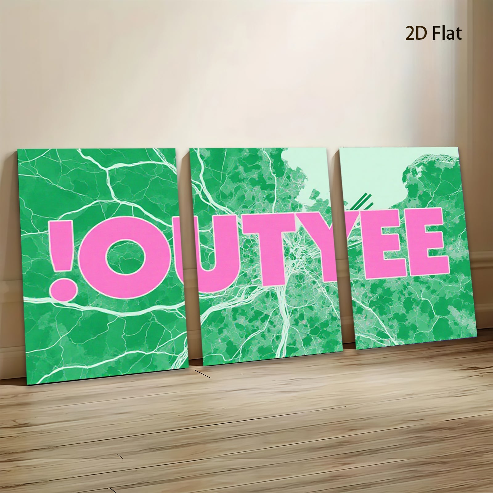 2D flat 1pc abstract botanical wall art modern green leaf canvas prints for living room bedroom home office decor farmhouse style gallery wrapped ready to hang inspirational