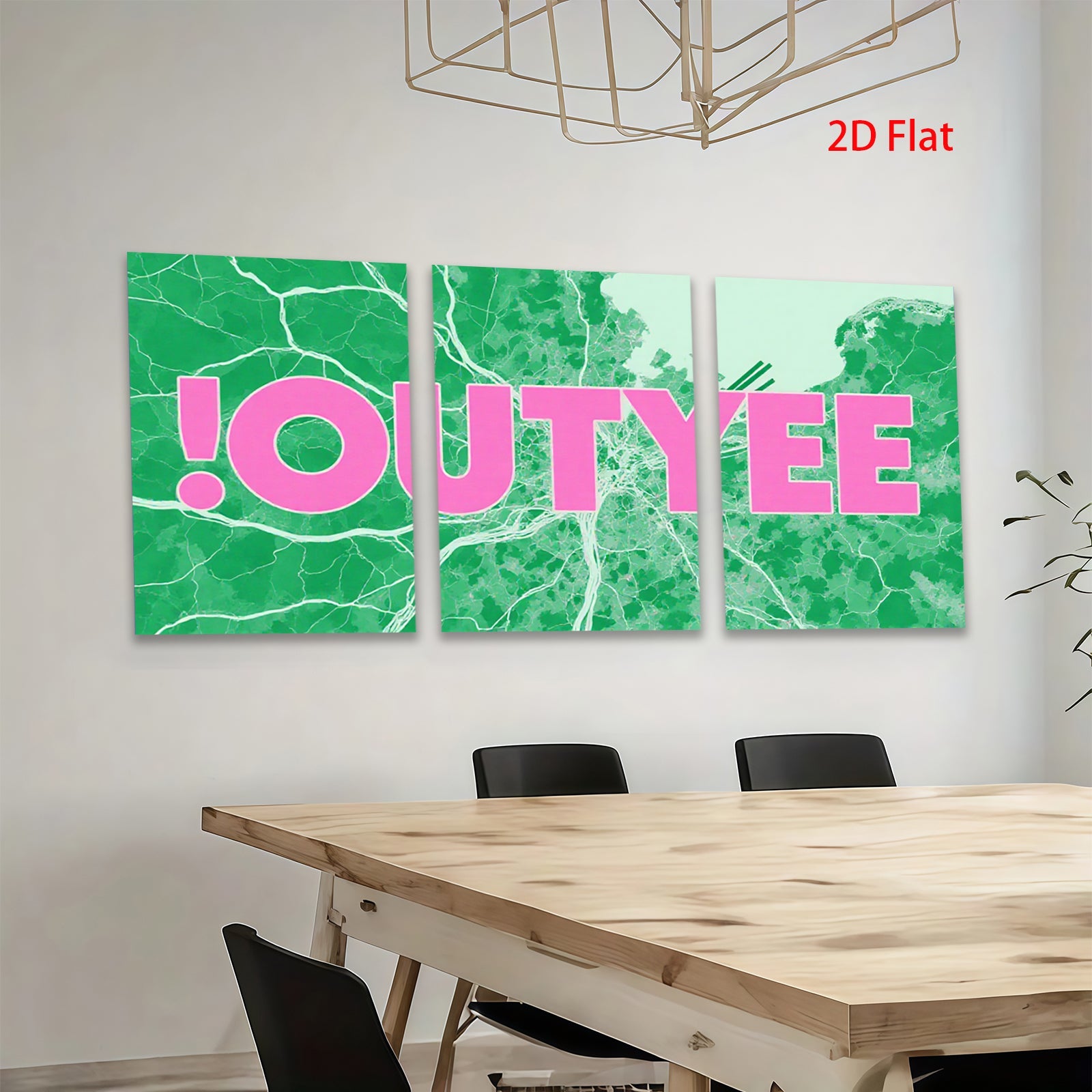 2D flat 1pc abstract botanical wall art modern green leaf canvas prints for living room bedroom home office decor farmhouse style gallery wrapped ready to hang inspirational