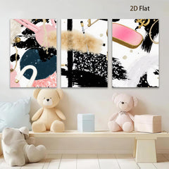 2D flat 1pc abstract brushstroke art modern wall decor living room bedroom gallery wrapped canvas prints farmhouse style minimalist aesthetic