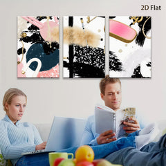 2D flat 1pc abstract brushstroke art modern wall decor living room bedroom gallery wrapped canvas prints farmhouse style minimalist aesthetic