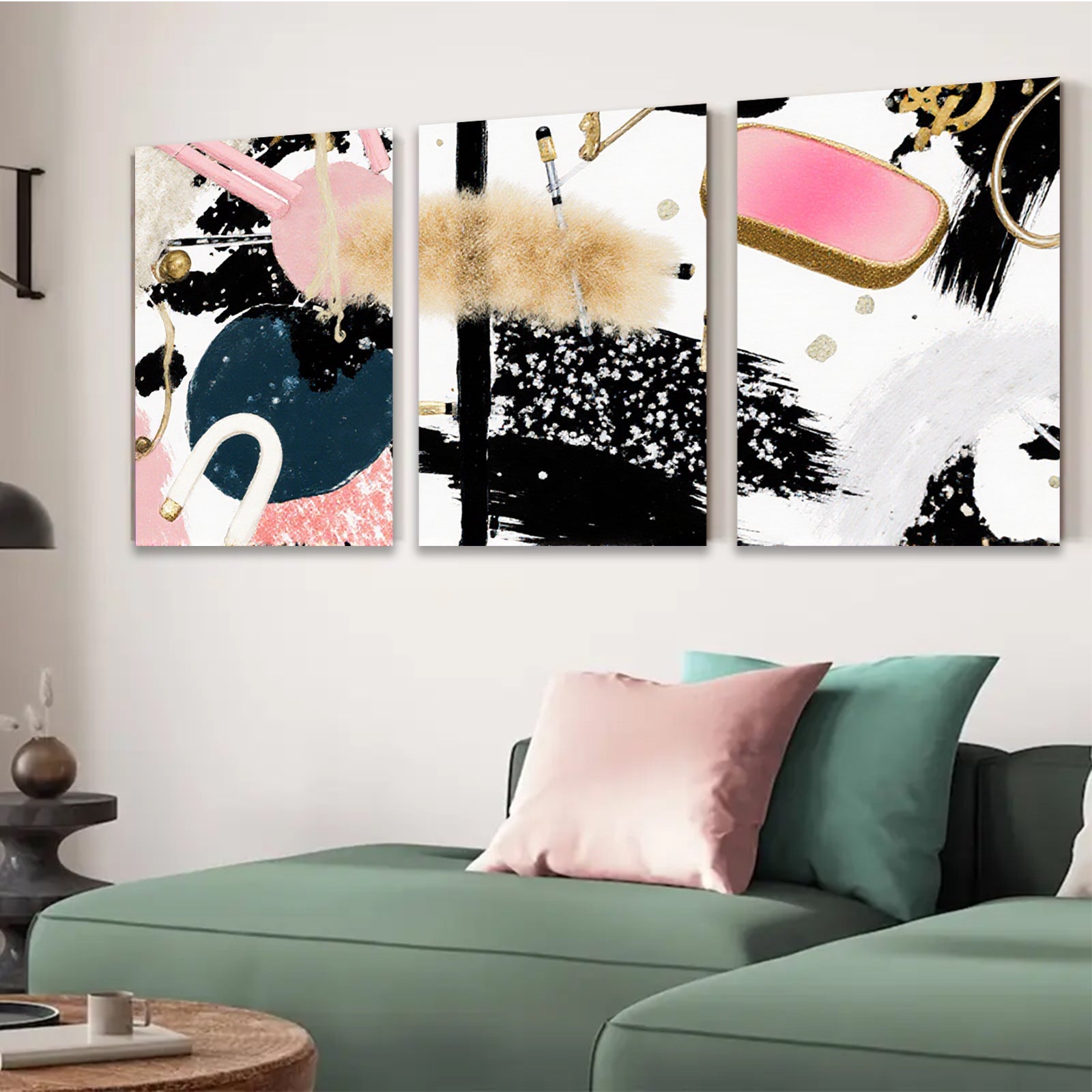 2D flat 1pc abstract brushstroke art modern wall decor living room bedroom gallery wrapped canvas prints farmhouse style minimalist aesthetic
