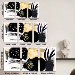 2D flat 1pc abstract brushstroke botanical wall art modern farmhouse living room bedroom decor gallery wrapped canvas prints oversized statement piece