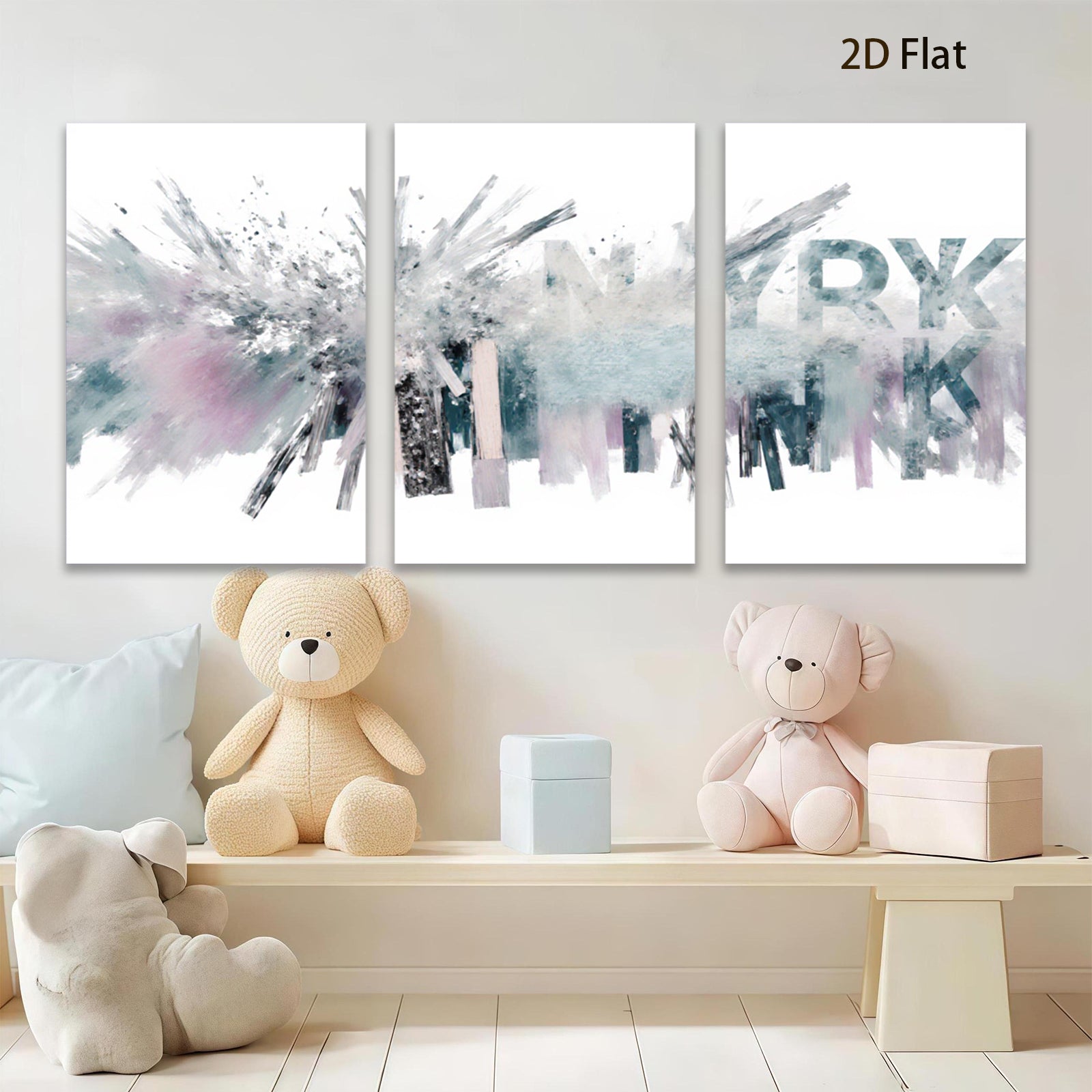 2D flat 1pc abstract brushstroke canvas wall art modern farmhouse decor living room bedroom dining room gallery wrapped timeless elegance trending now
