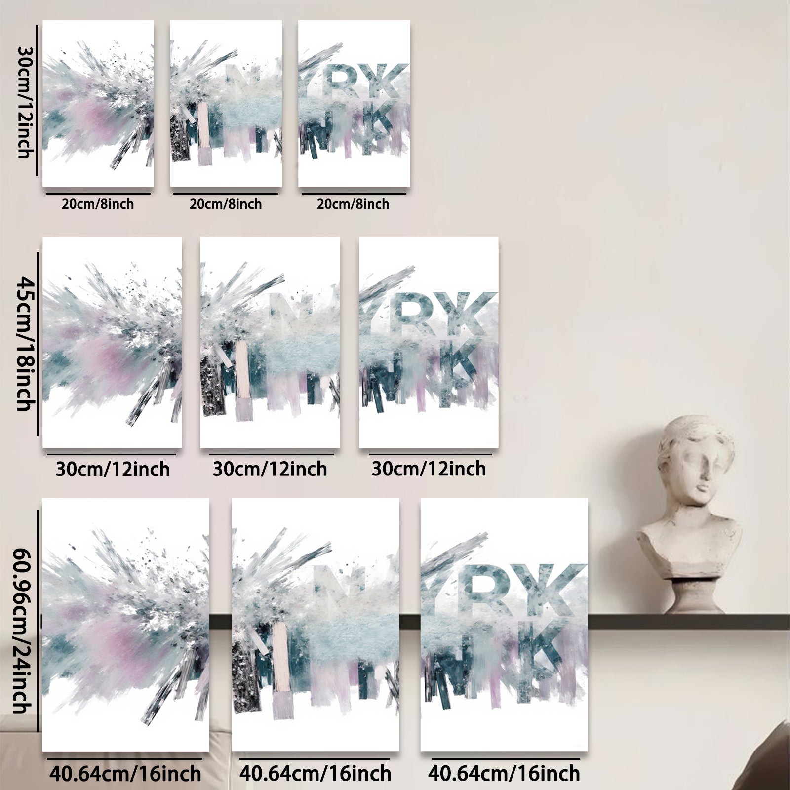 2D flat 1pc abstract brushstroke canvas wall art modern farmhouse decor living room bedroom dining room gallery wrapped timeless elegance trending now