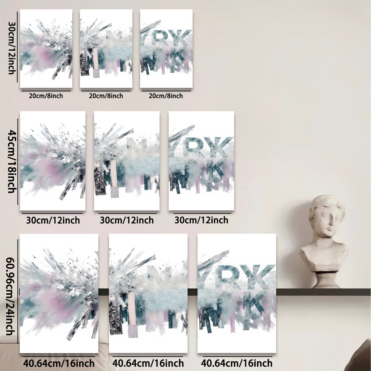2D flat 1pc abstract brushstroke canvas wall art modern farmhouse decor living room bedroom dining room gallery wrapped timeless elegance trending now