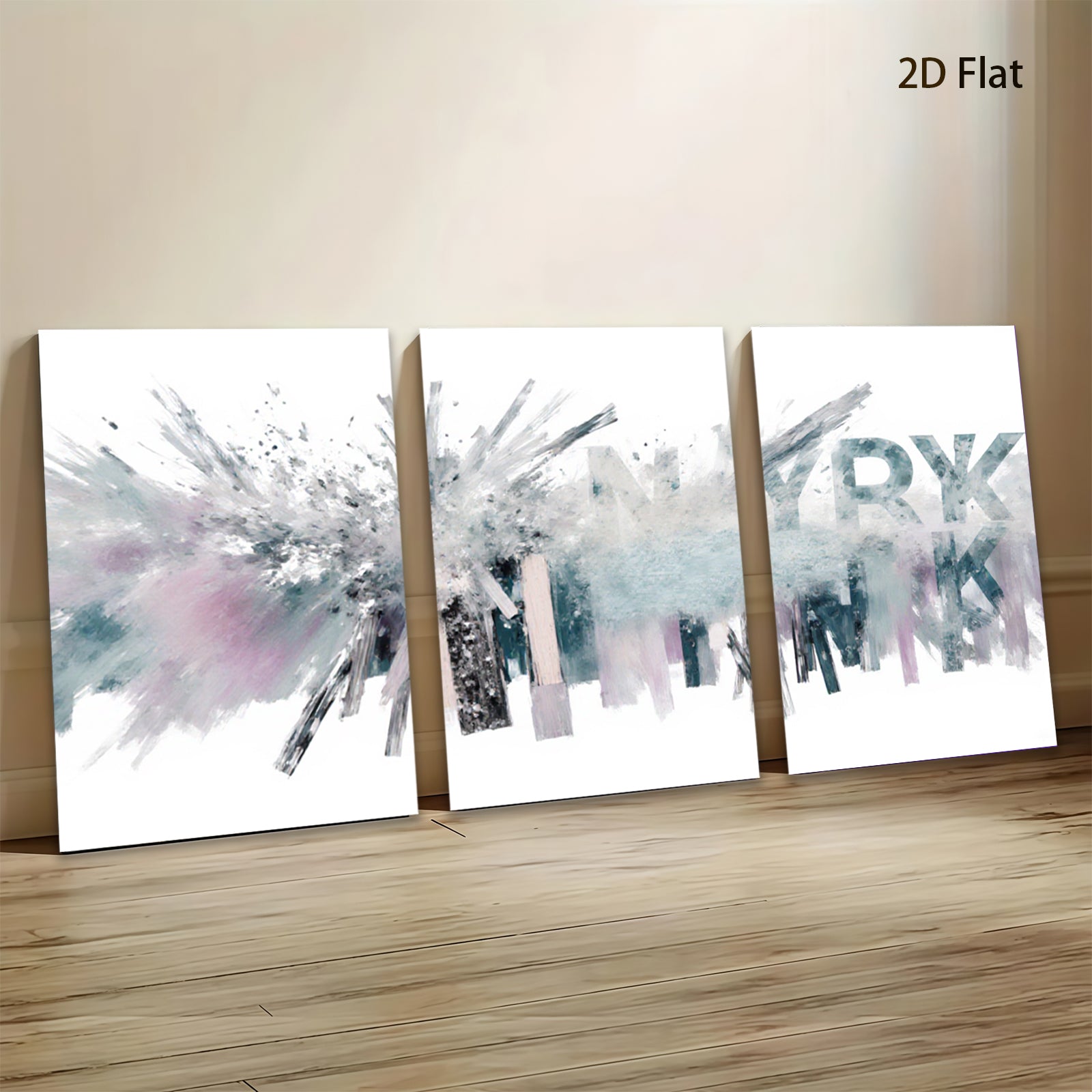 2D flat 1pc abstract brushstroke canvas wall art modern farmhouse decor living room bedroom dining room gallery wrapped timeless elegance trending now
