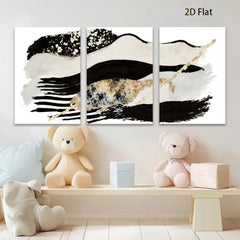 2D flat 1pc abstract brushstroke canvas wall art modern minimalist home decor living room bedroom office gallery wrapped ready to hang farmhouse style
