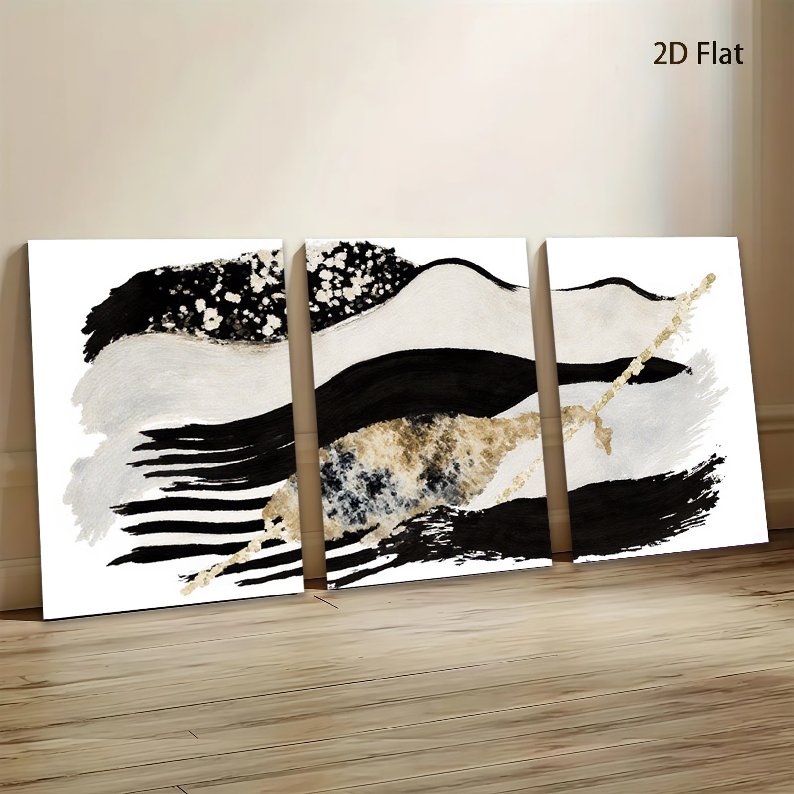 2D flat 1pc abstract brushstroke canvas wall art modern minimalist home decor living room bedroom office gallery wrapped ready to hang farmhouse style