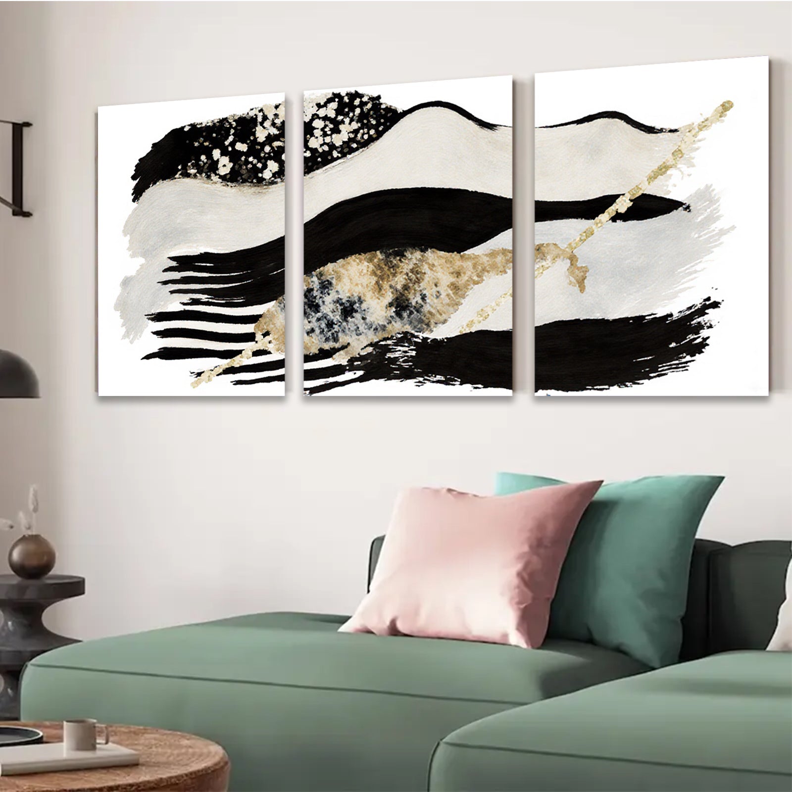 2D flat 1pc abstract brushstroke canvas wall art modern minimalist home decor living room bedroom office gallery wrapped ready to hang farmhouse style