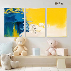 2D flat 1pc abstract brushstroke canvas wall art vibrant modern farmhouse decor living room bedroom dining room gallery wrapped ready to hang