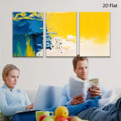 2D flat 1pc abstract brushstroke canvas wall art vibrant modern farmhouse decor living room bedroom dining room gallery wrapped ready to hang