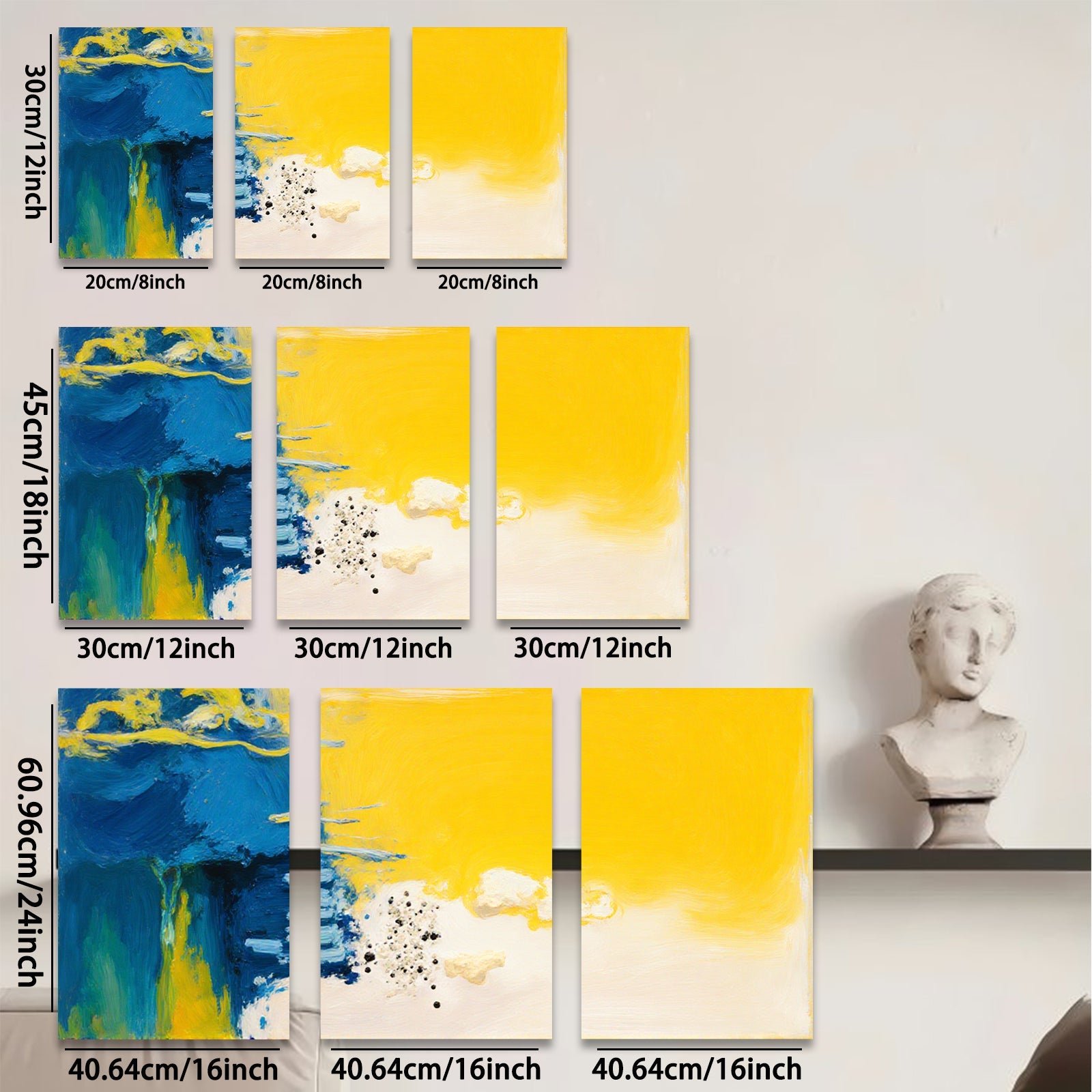 2D flat 1pc abstract brushstroke canvas wall art vibrant modern farmhouse decor living room bedroom dining room gallery wrapped ready to hang