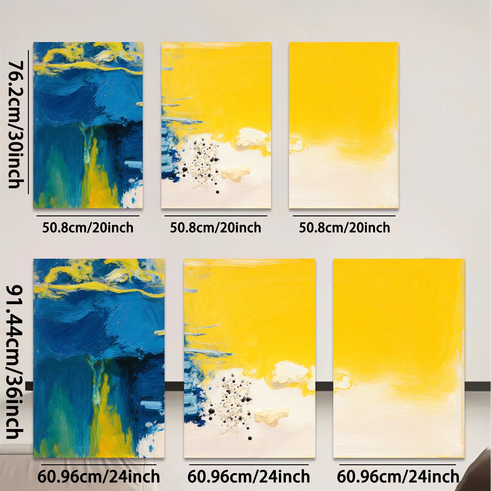 2D flat 1pc abstract brushstroke canvas wall art vibrant modern farmhouse decor living room bedroom dining room gallery wrapped ready to hang