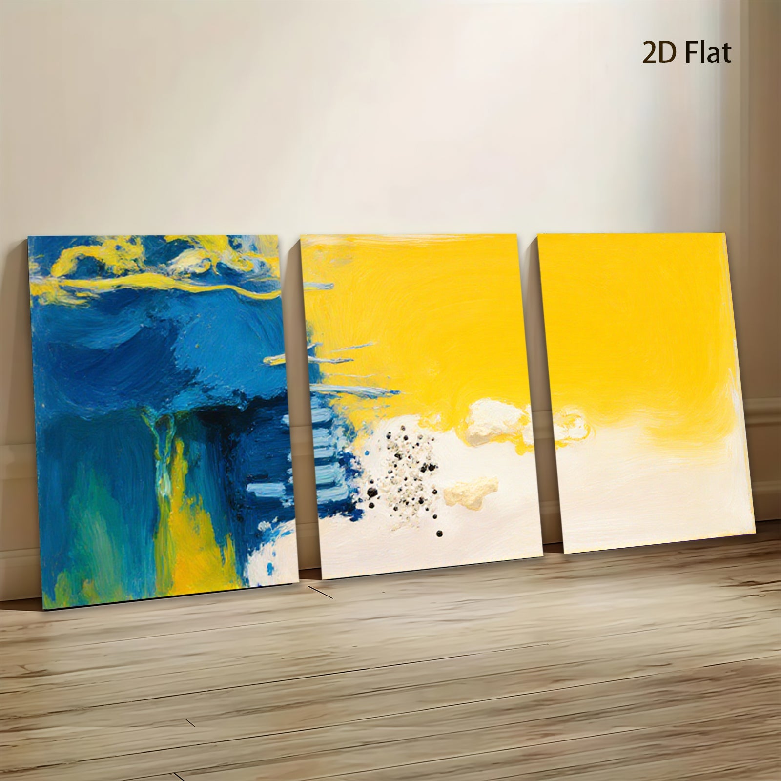 2D flat 1pc abstract brushstroke canvas wall art vibrant modern farmhouse decor living room bedroom dining room gallery wrapped ready to hang