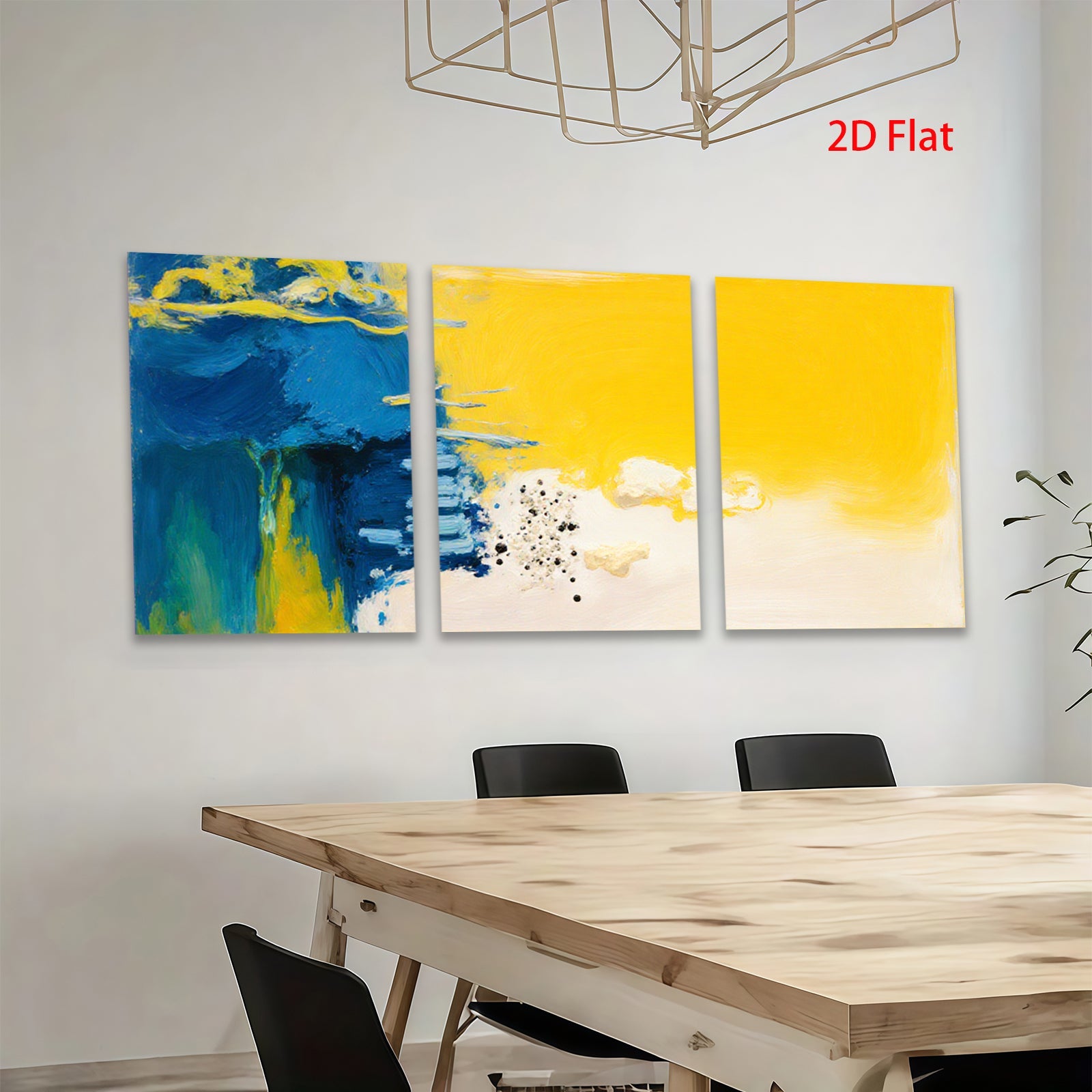 2D flat 1pc abstract brushstroke canvas wall art vibrant modern farmhouse decor living room bedroom dining room gallery wrapped ready to hang