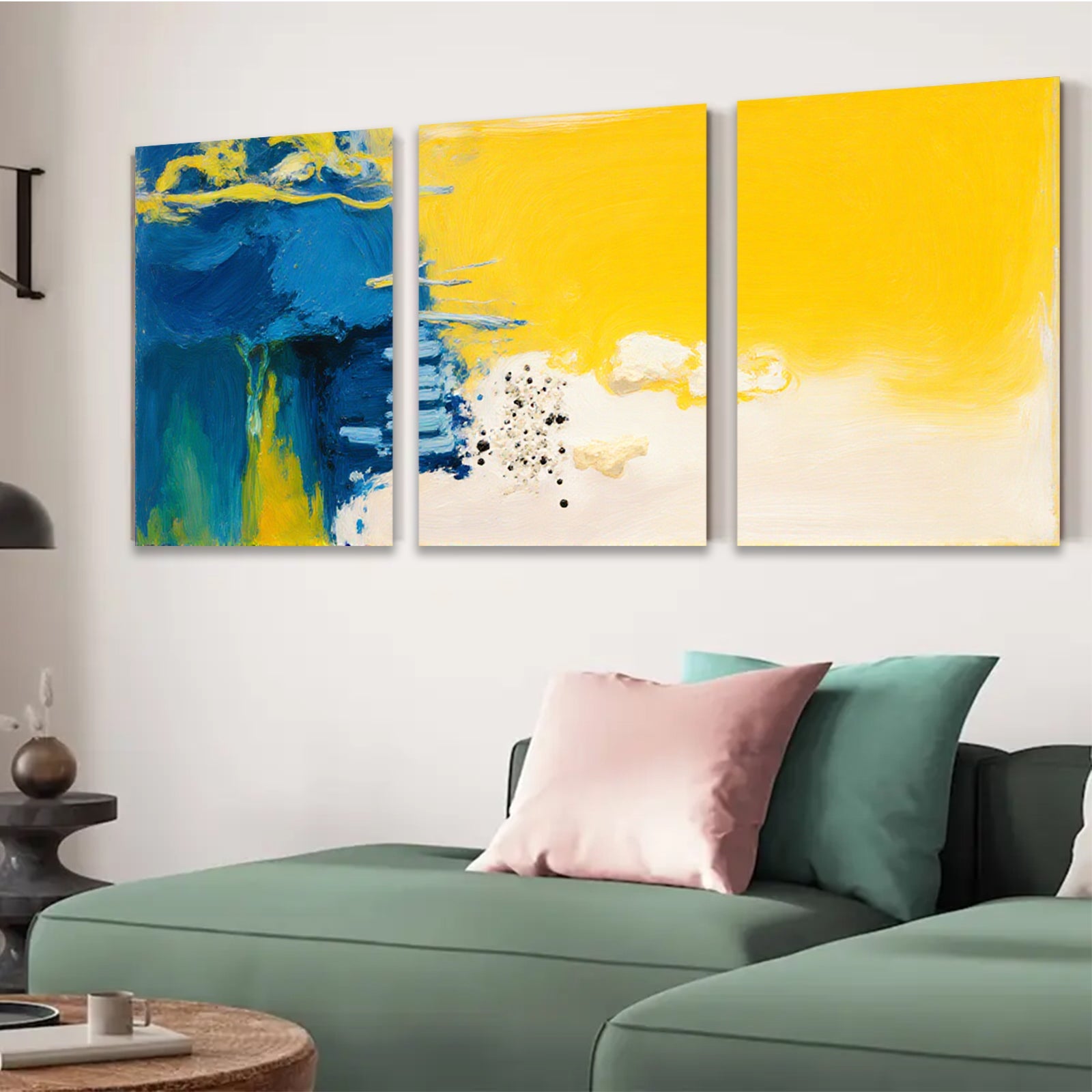 2D flat 1pc abstract brushstroke canvas wall art vibrant modern farmhouse decor living room bedroom dining room gallery wrapped ready to hang
