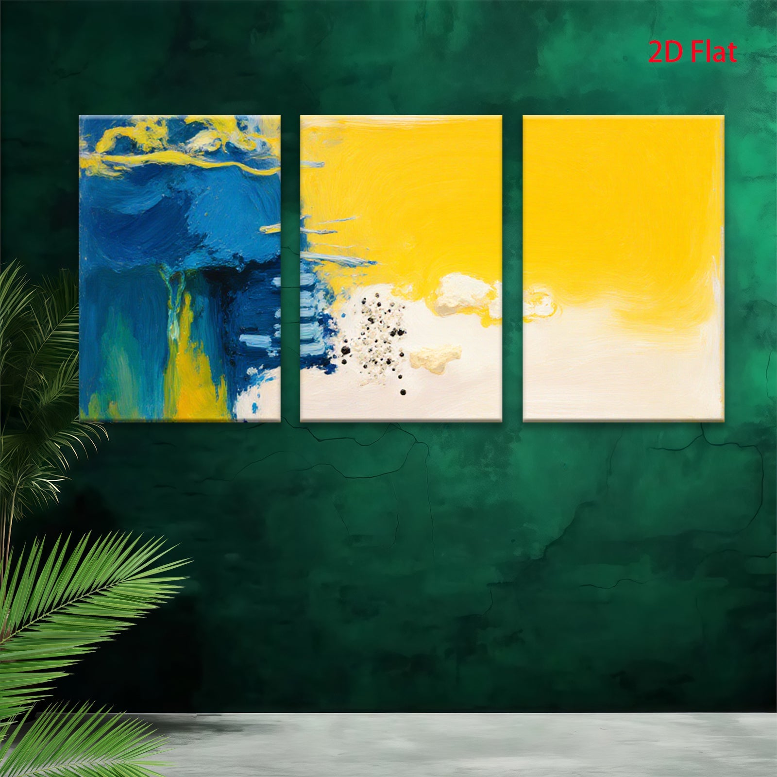 2D flat 1pc abstract brushstroke canvas wall art vibrant modern farmhouse decor living room bedroom dining room gallery wrapped ready to hang