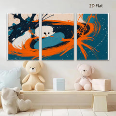 2D flat 1pc abstract brushstroke swirl modern art canvas wall decor for living room bedroom office farmhouse chic gallery wrapped ready to hang