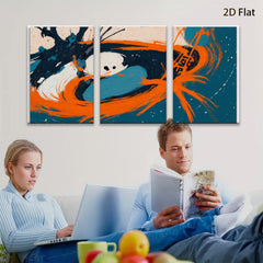 2D flat 1pc abstract brushstroke swirl modern art canvas wall decor for living room bedroom office farmhouse chic gallery wrapped ready to hang