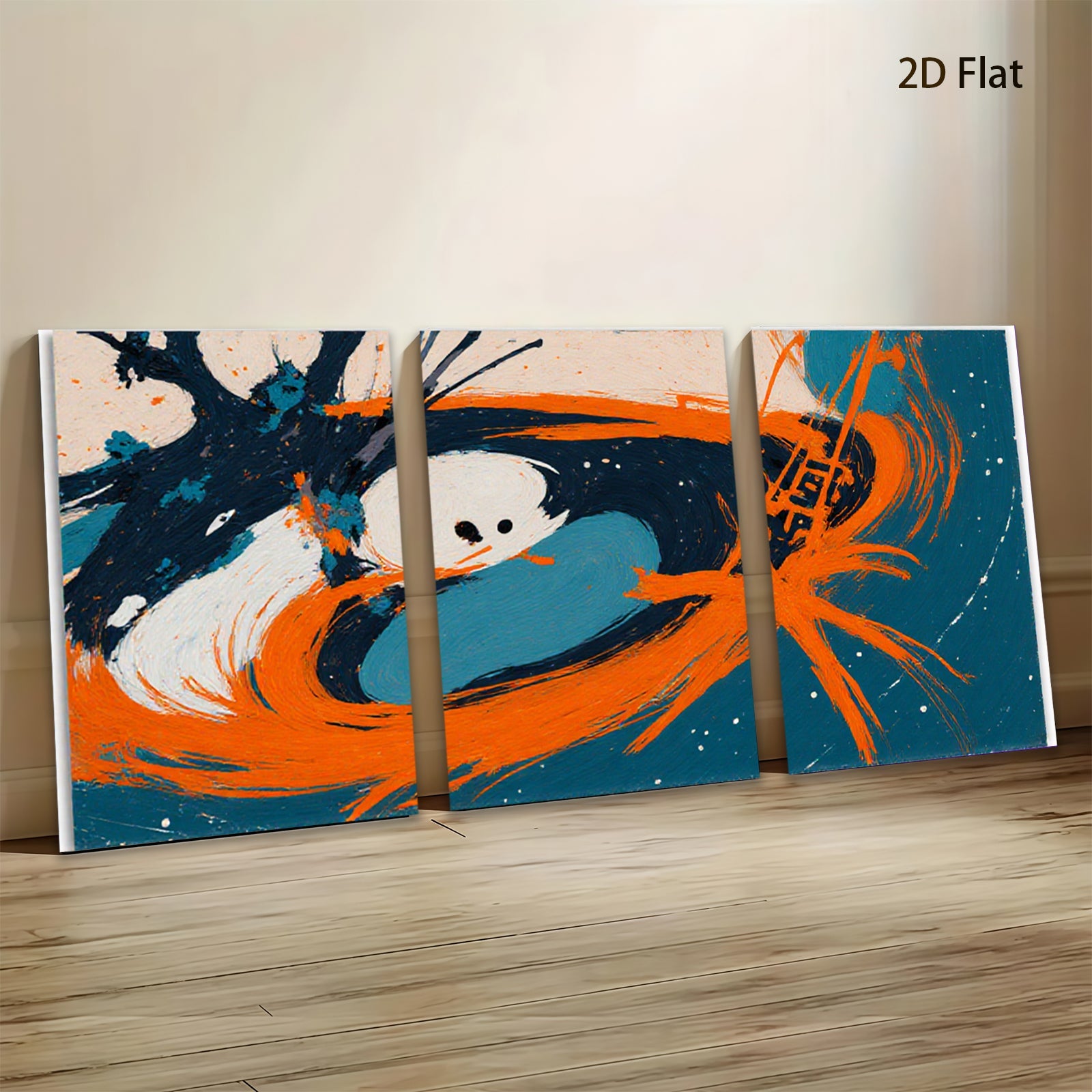 2D flat 1pc abstract brushstroke swirl modern art canvas wall decor for living room bedroom office farmhouse chic gallery wrapped ready to hang