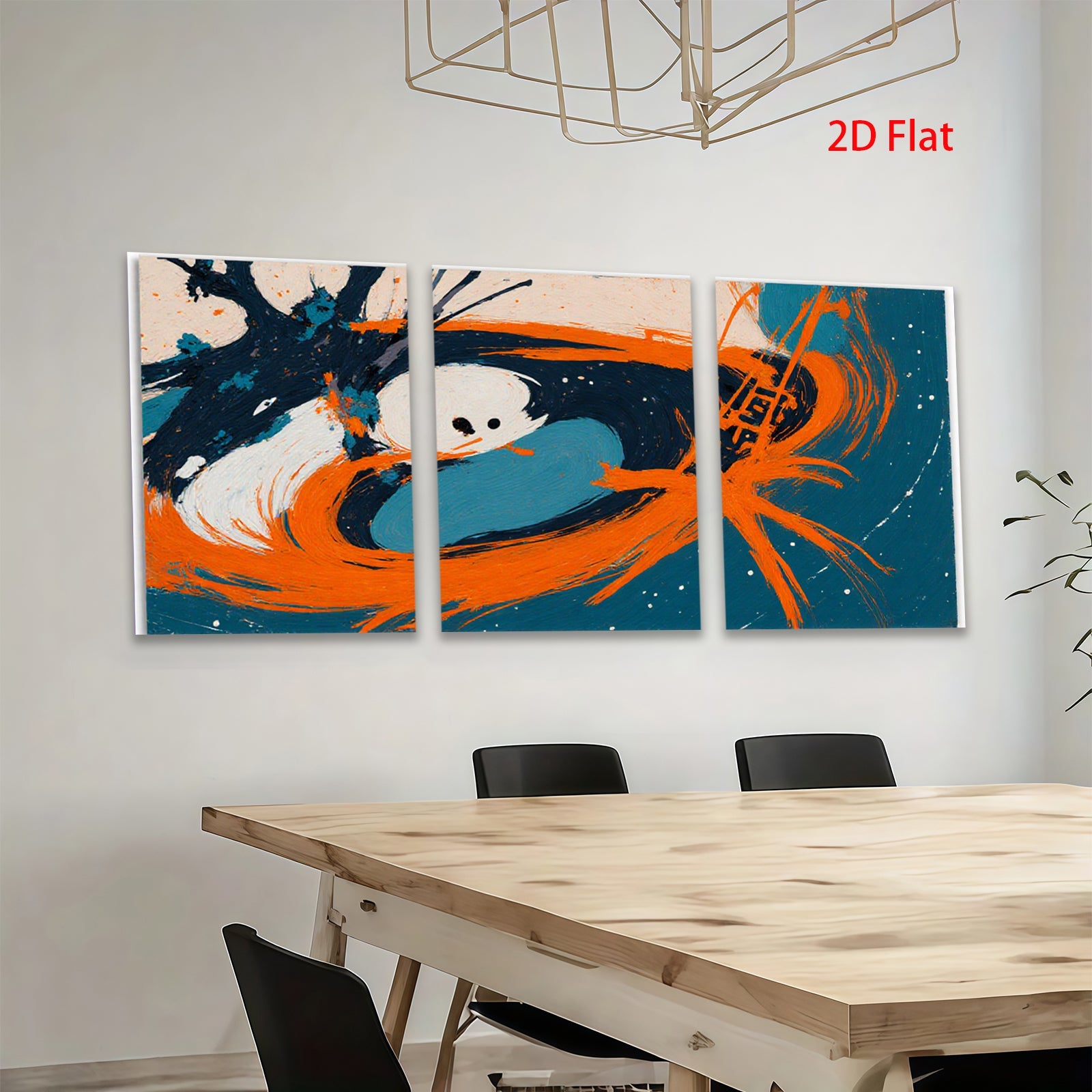 2D flat 1pc abstract brushstroke swirl modern art canvas wall decor for living room bedroom office farmhouse chic gallery wrapped ready to hang