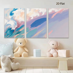 2D flat 1pc abstract brushstroke waves modern wall art living room bedroom decor farmhouse style canvas prints vibrant colors gallery wrapped ready to hang