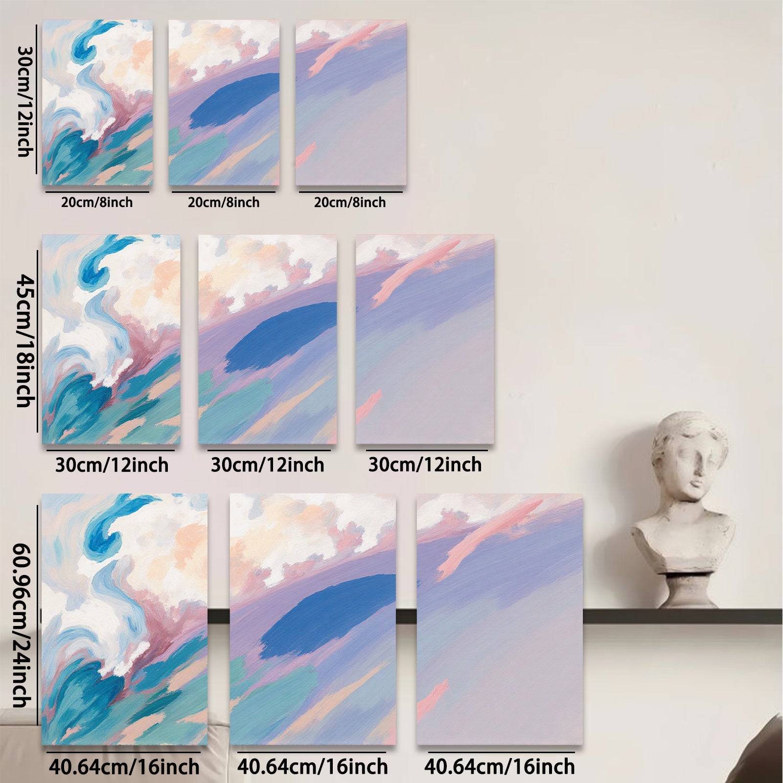 2D flat 1pc abstract brushstroke waves modern wall art living room bedroom decor farmhouse style canvas prints vibrant colors gallery wrapped ready to hang