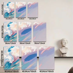 2D flat 1pc abstract brushstroke waves modern wall art living room bedroom decor farmhouse style canvas prints vibrant colors gallery wrapped ready to hang