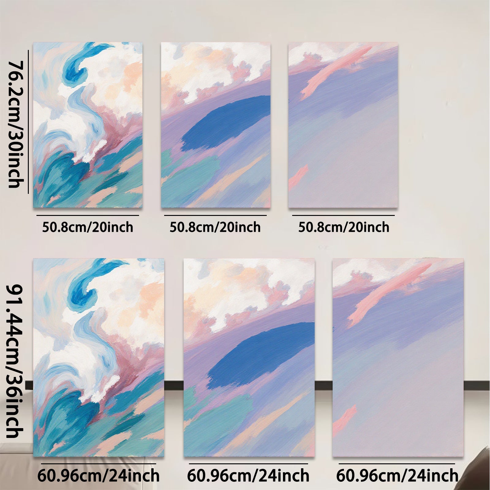 2D flat 1pc abstract brushstroke waves modern wall art living room bedroom decor farmhouse style canvas prints vibrant colors gallery wrapped ready to hang