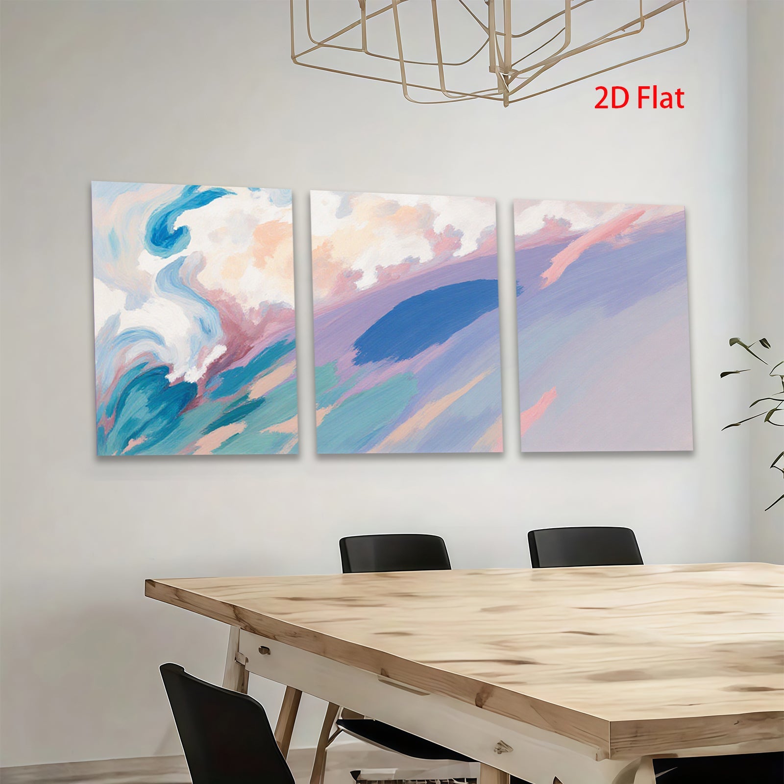 2D flat 1pc abstract brushstroke waves modern wall art living room bedroom decor farmhouse style canvas prints vibrant colors gallery wrapped ready to hang
