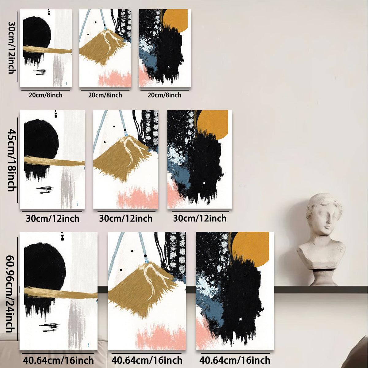2D flat 1pc abstract brushstrokes modern wall art canvas prints for living room bedroom home decor farmhouse style gallery wrapped ready to hang