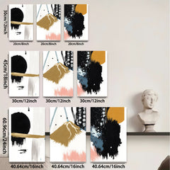 2D flat 1pc abstract brushstrokes modern wall art canvas prints for living room bedroom home decor farmhouse style gallery wrapped ready to hang
