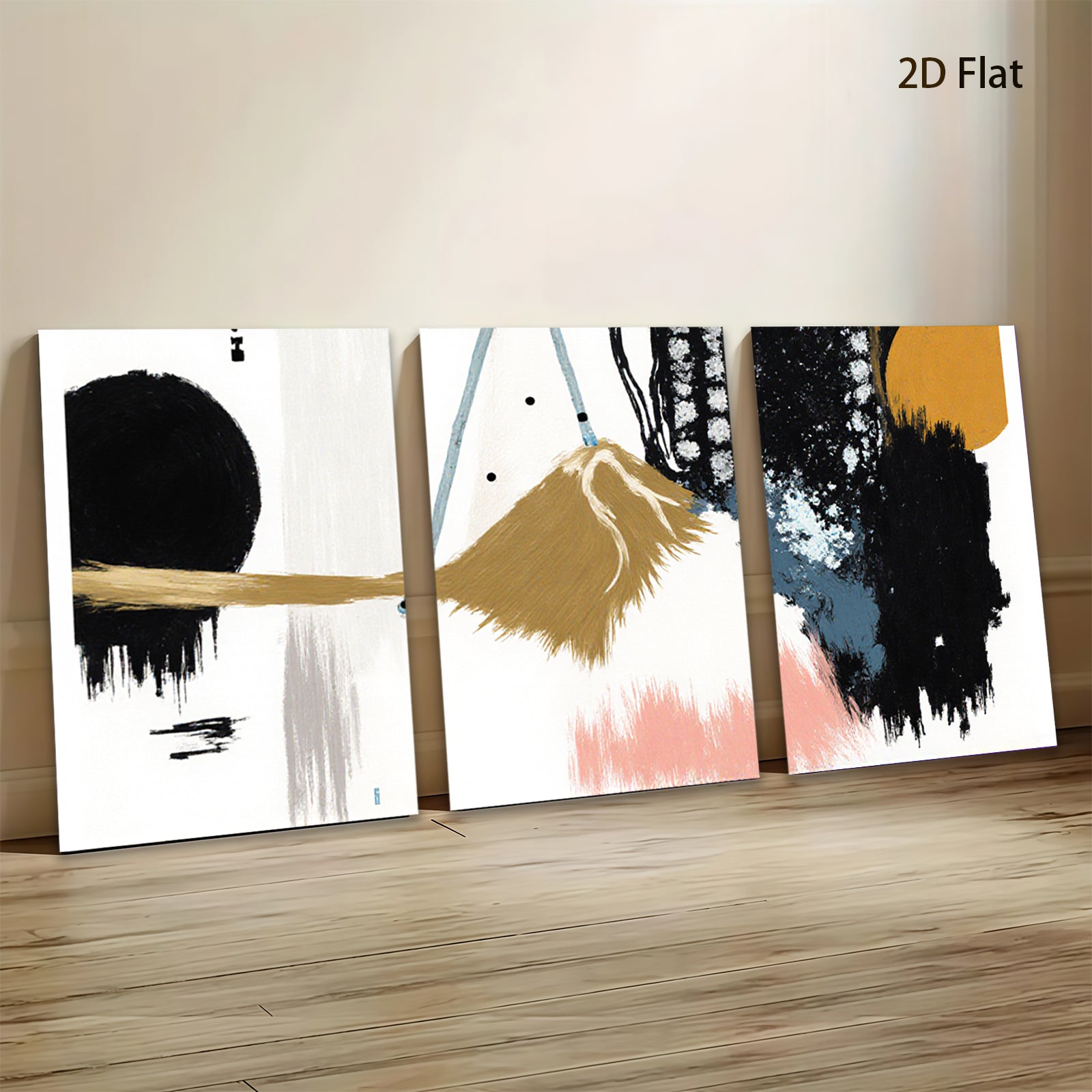 2D flat 1pc abstract brushstrokes modern wall art canvas prints for living room bedroom home decor farmhouse style gallery wrapped ready to hang