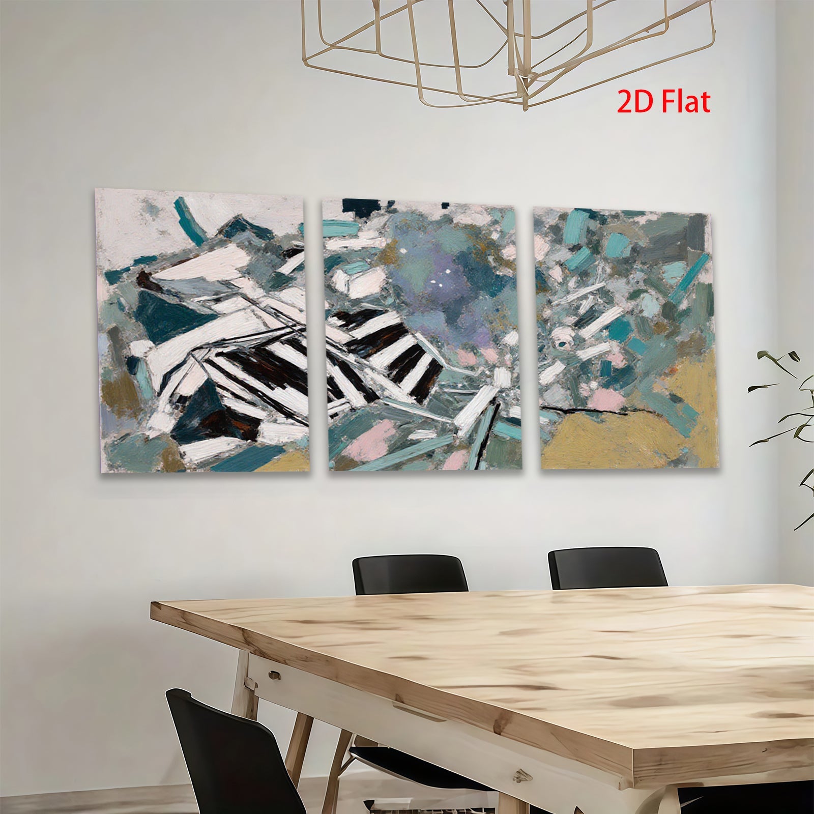 2D flat 1pc abstract brushstrokes vibrant coastal blues golds modern farmhouse wall art living room bedroom decor gallery wrapped canvas print oversized statement piece