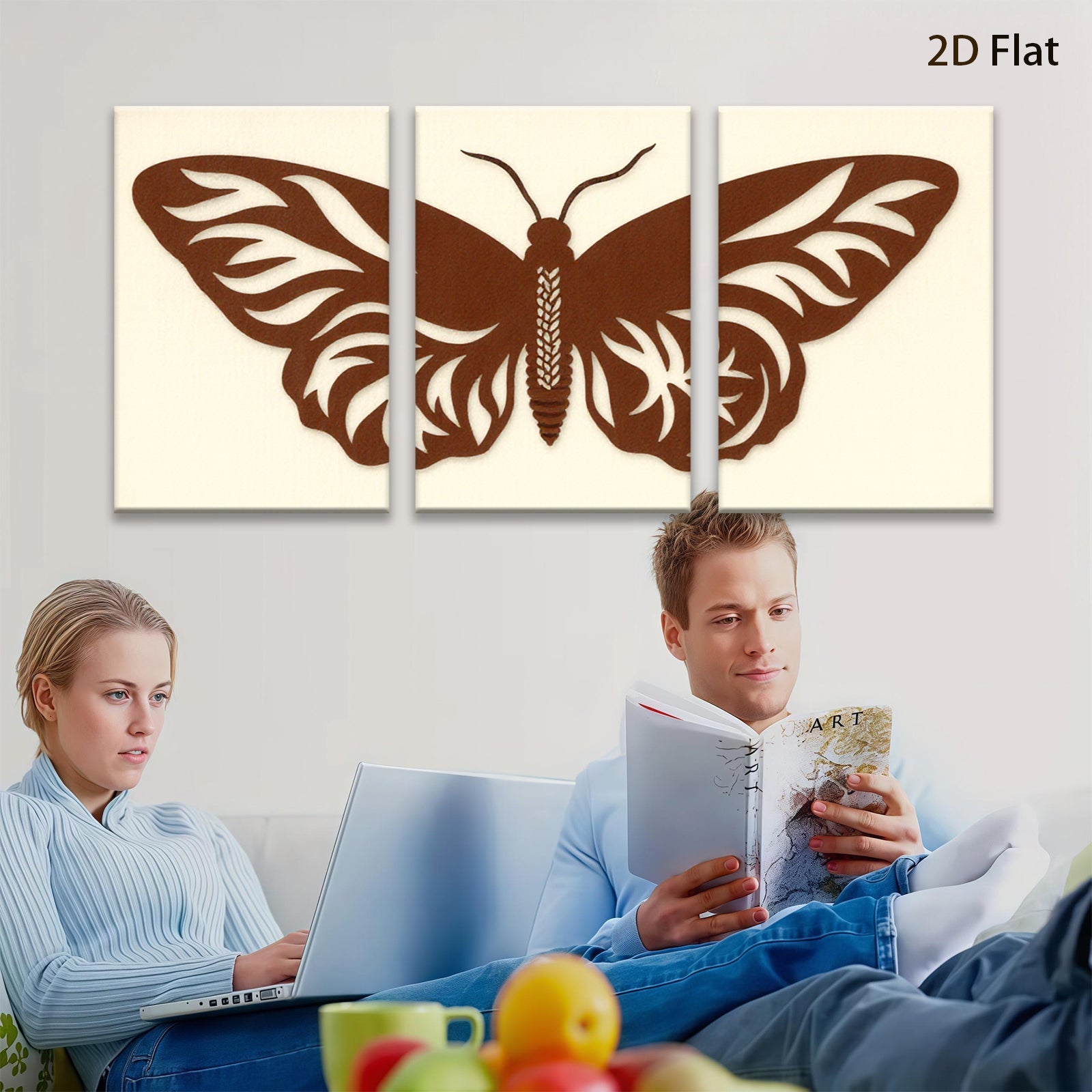 2D flat 1pc abstract butterfly wall art decor modern farmhouse living room bedroom gallery wrapped canvas prints minimalist botanical home decoration trending now stylish gift idea