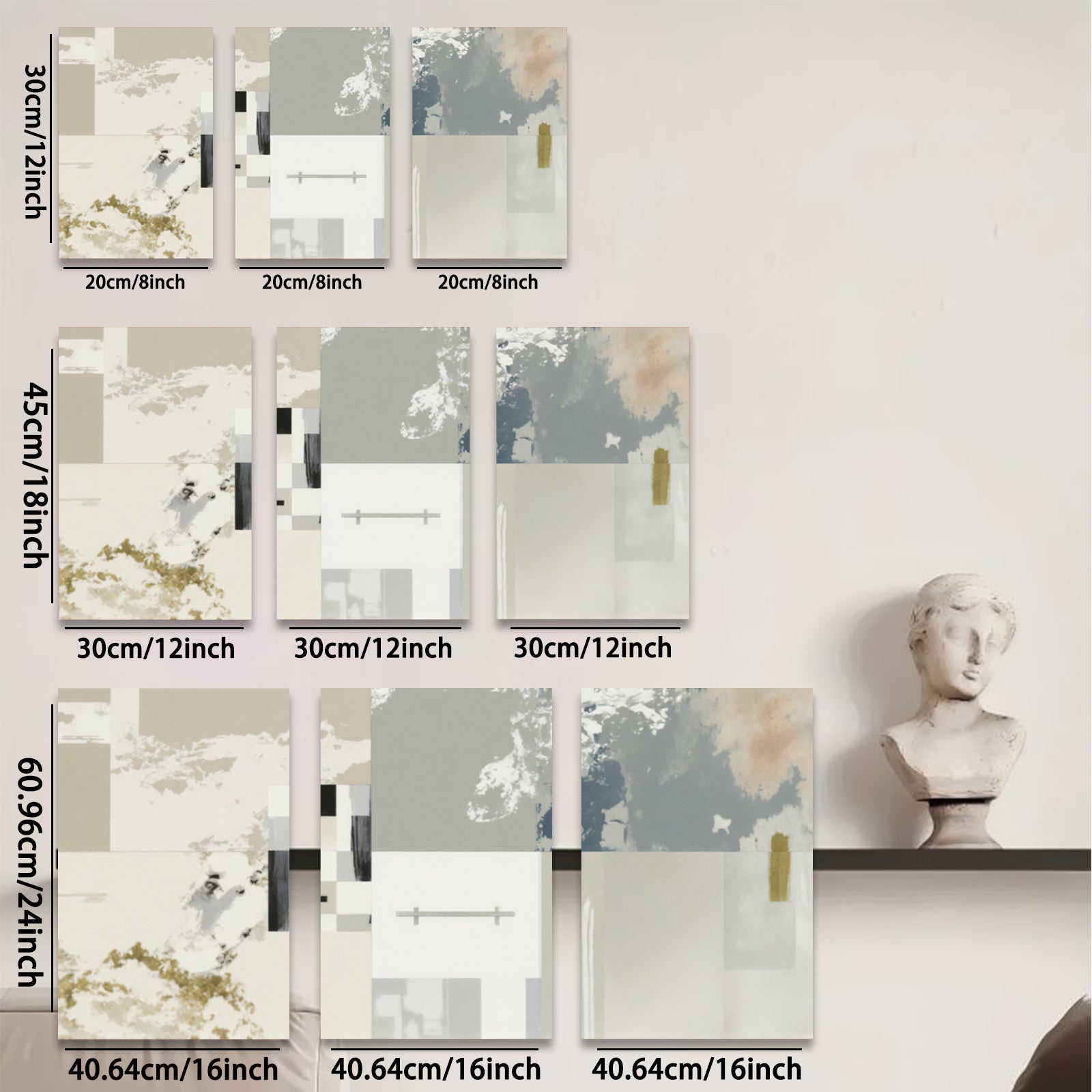 2D flat 1pc abstract canvas wall art modern geometric painting for living room bedroom office decor farmhouse style gallery wrapped timeless elegance trending now