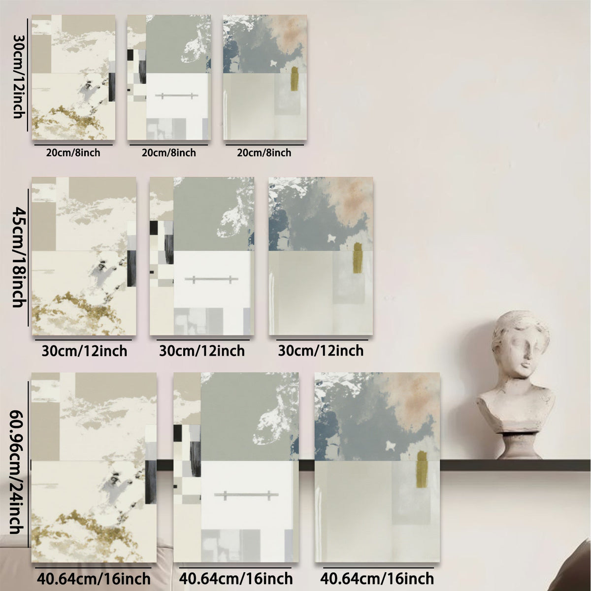 2D flat 1pc abstract canvas wall art modern geometric painting for living room bedroom office decor farmhouse style gallery wrapped timeless elegance trending now
