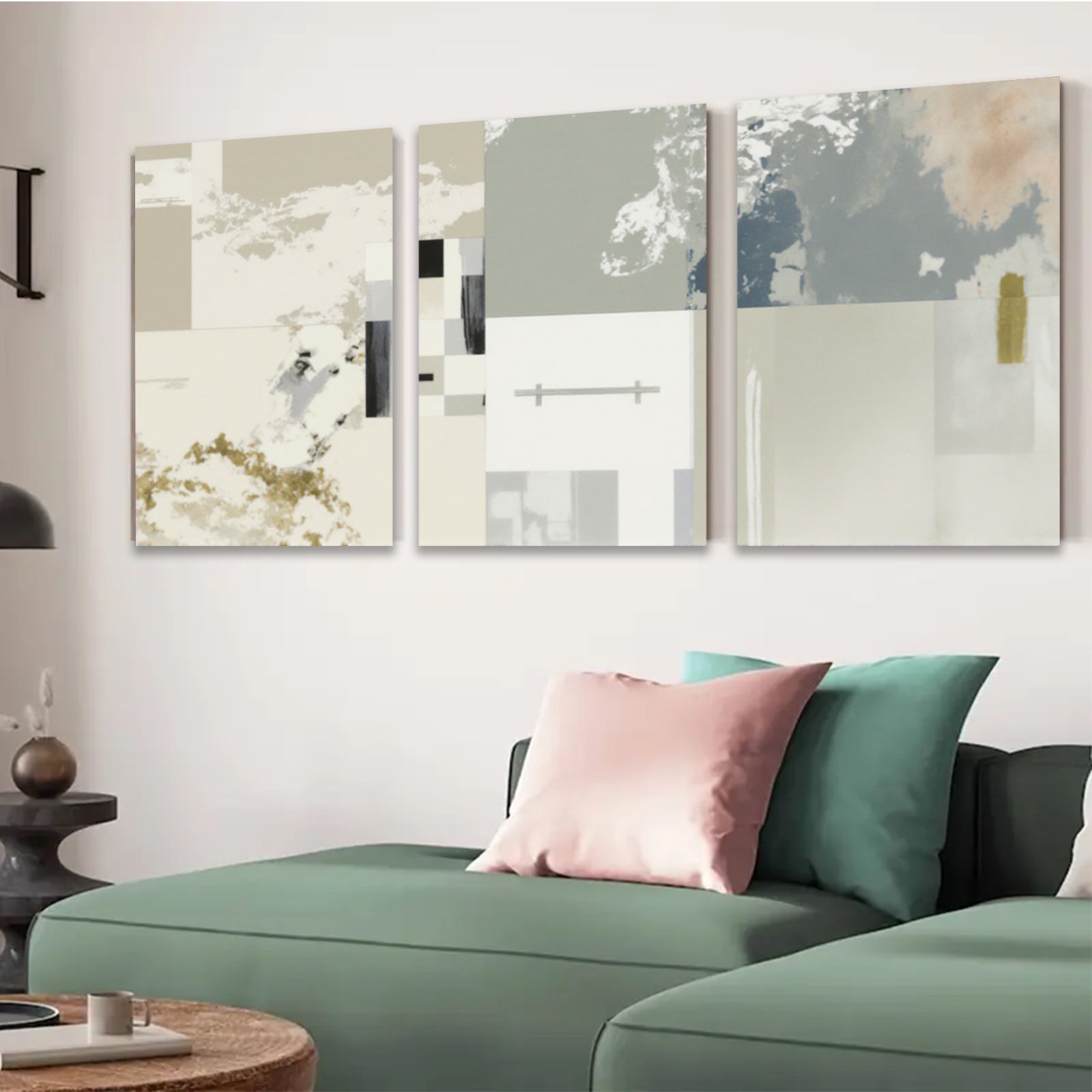 2D flat 1pc abstract canvas wall art modern geometric painting for living room bedroom office decor farmhouse style gallery wrapped timeless elegance trending now
