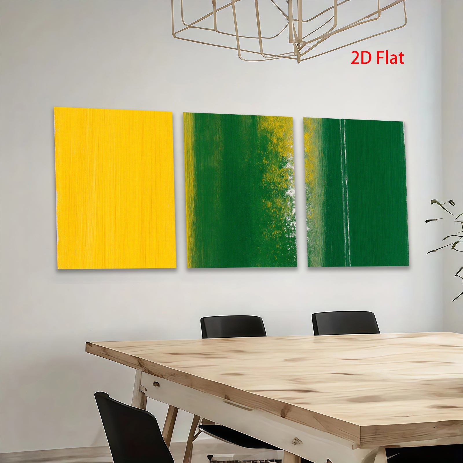2D flat 1pc abstract canvas wall art vibrant yellow green hues modern farmhouse living room bedroom decor gallery wrapped stretched prints ready to hang large size statement piece