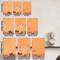 2D flat 1pc abstract cellular biology art wall decor for living room bedroom office modern farmhouse gallery wrapped canvas prints botanical science illustration cozy minimalist aesthetic