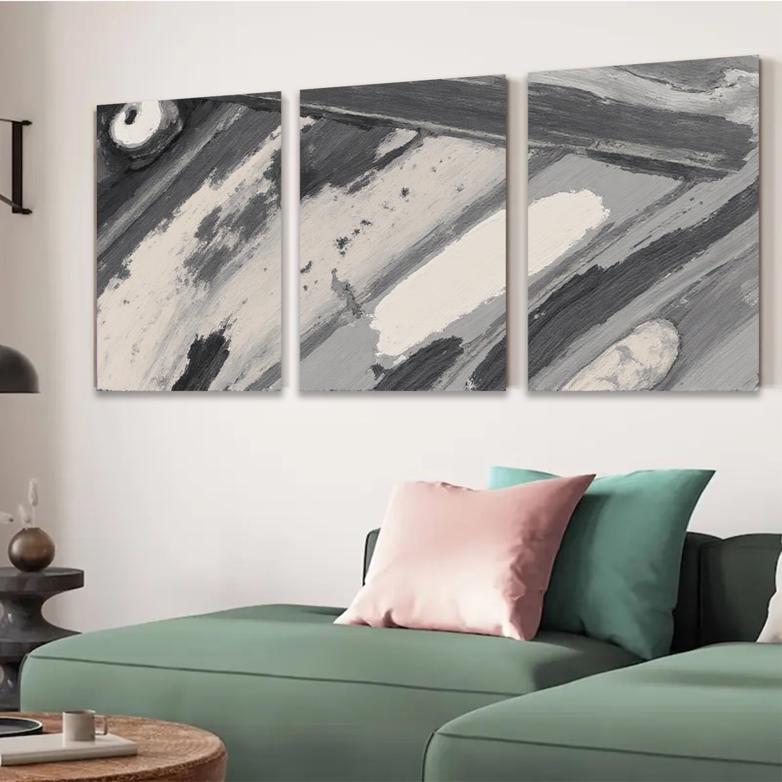 2D flat 1pc abstract charcoal sketch modern farmhouse wall art living room bedroom decor gallery wrapped canvas prints minimalist aesthetic cozy home vibes