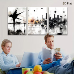2D flat 1pc abstract city skyline modern wall art canvas prints for living room bedroom office decor farmhouse style gallery wrapped timeless elegance