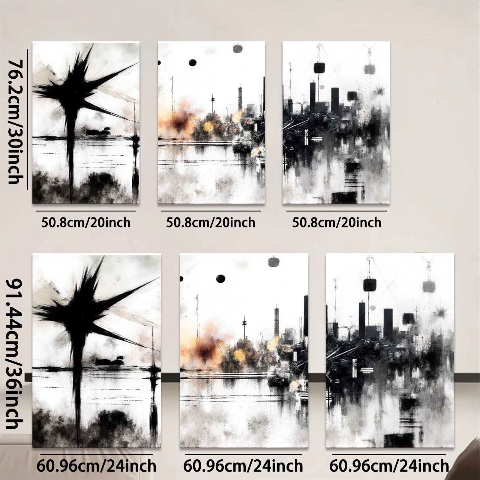 2D flat 1pc abstract city skyline modern wall art canvas prints for living room bedroom office decor farmhouse style gallery wrapped timeless elegance