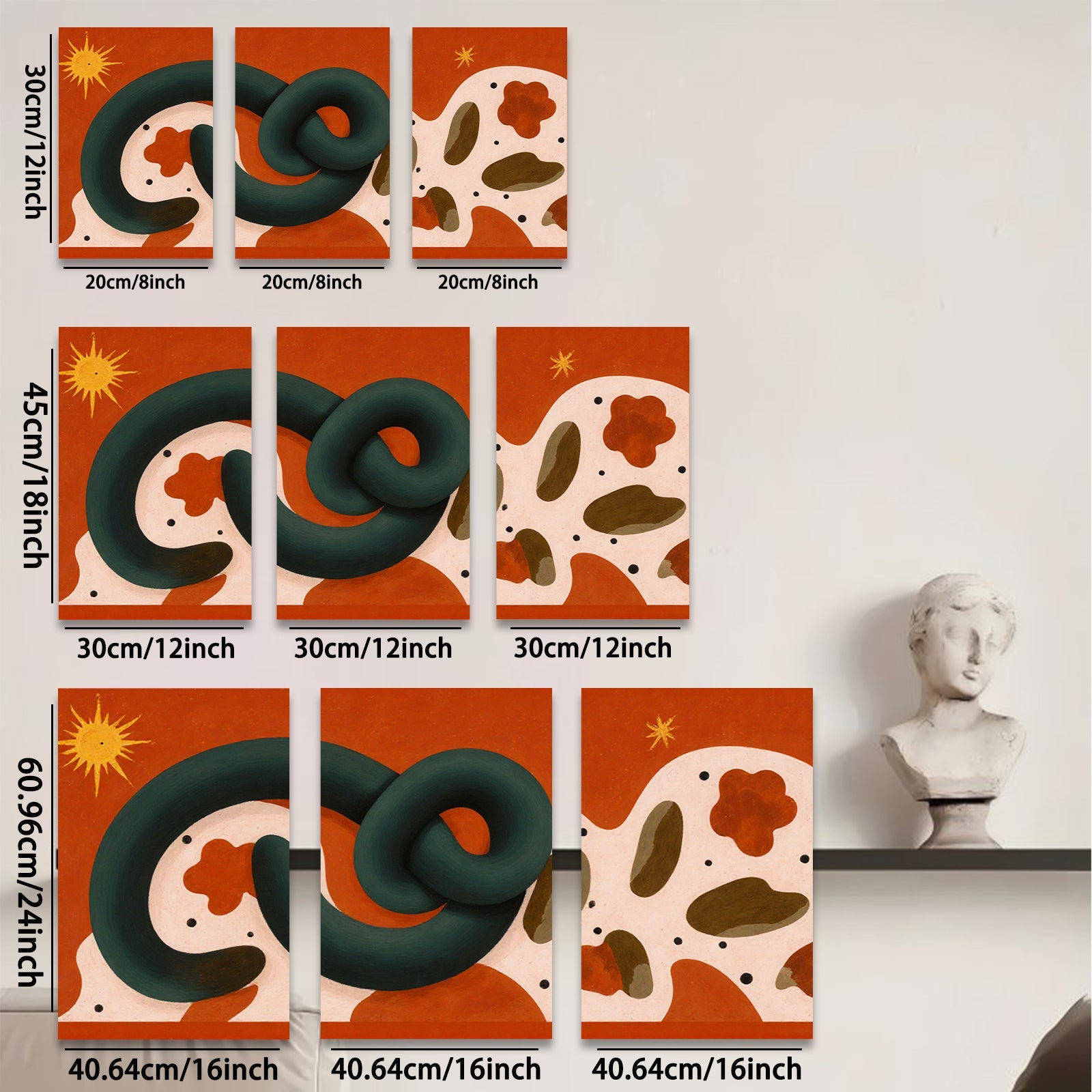 2D flat 1pc abstract coil line art modern minimalist wall decor for living room bedroom office gallery wrapped canvas prints farmhouse style trending now