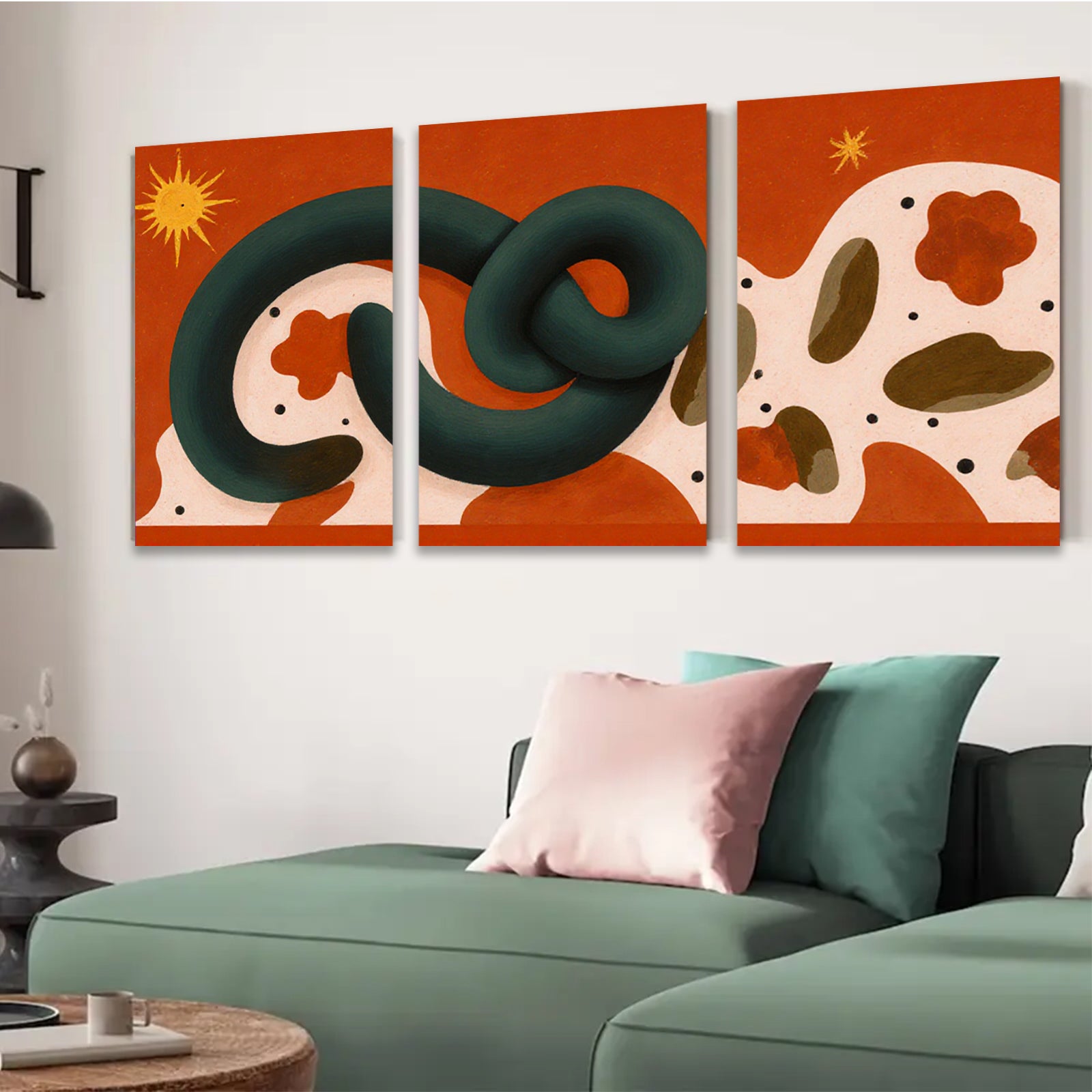2D flat 1pc abstract coil line art modern minimalist wall decor for living room bedroom office gallery wrapped canvas prints farmhouse style trending now