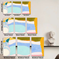 2D flat 1pc abstract color blocks modern wall art bedroom living room farmhouse gallery wrapped canvas prints ready to hang