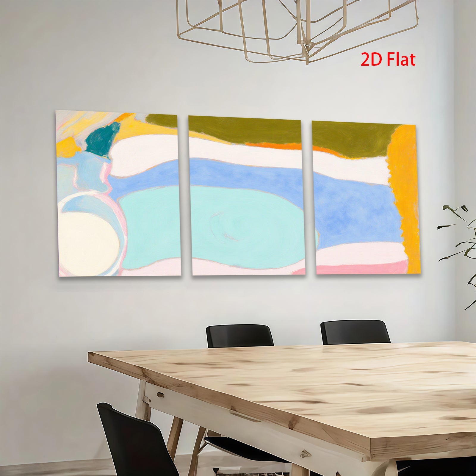 2D flat 1pc abstract color blocks modern wall art bedroom living room farmhouse gallery wrapped canvas prints ready to hang