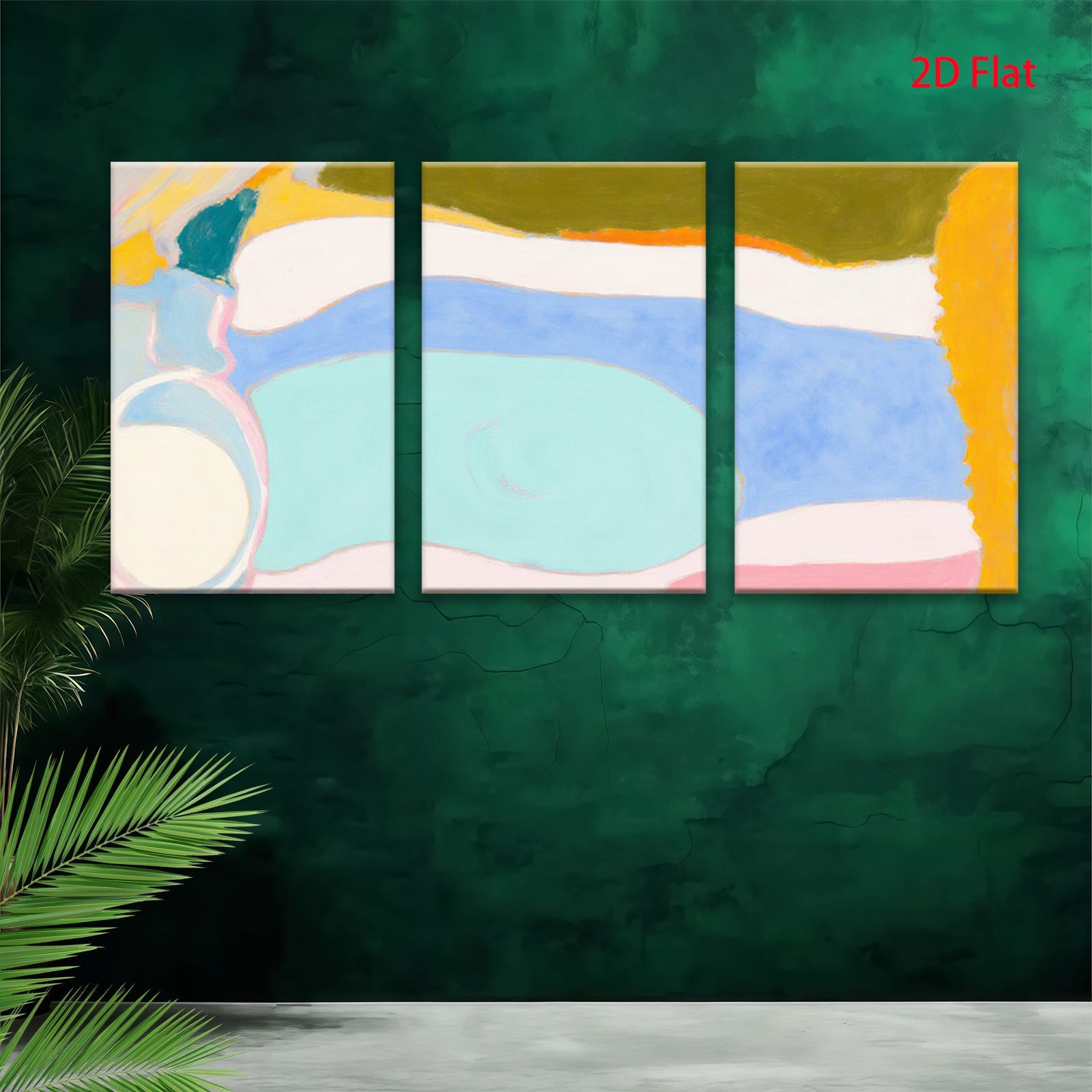 2D flat 1pc abstract color blocks modern wall art bedroom living room farmhouse gallery wrapped canvas prints ready to hang