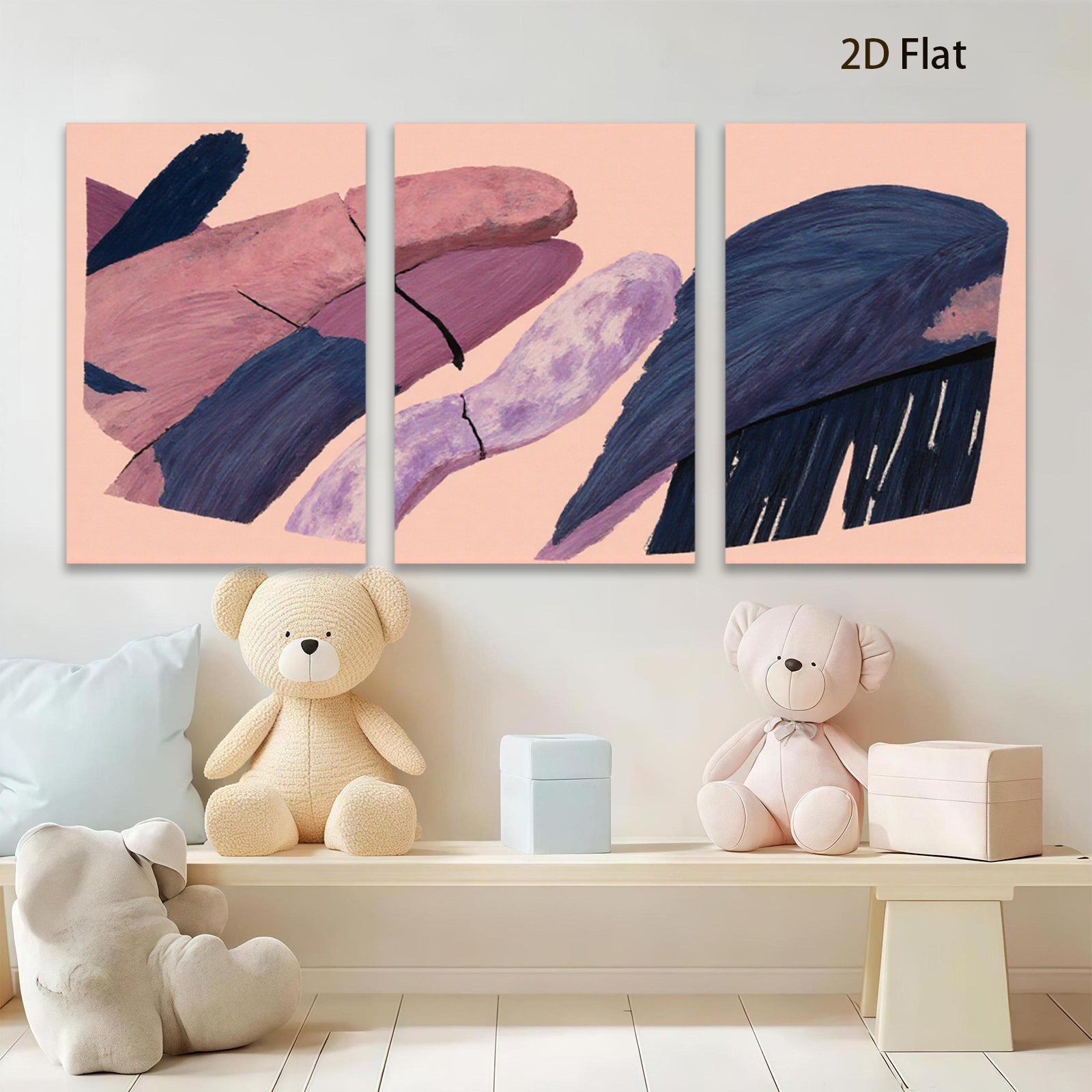 2D flat 1pc abstract colorful brushstrokes modern wall art living room bedroom decor farmhouse style gallery wrapped canvas prints vibrant hues