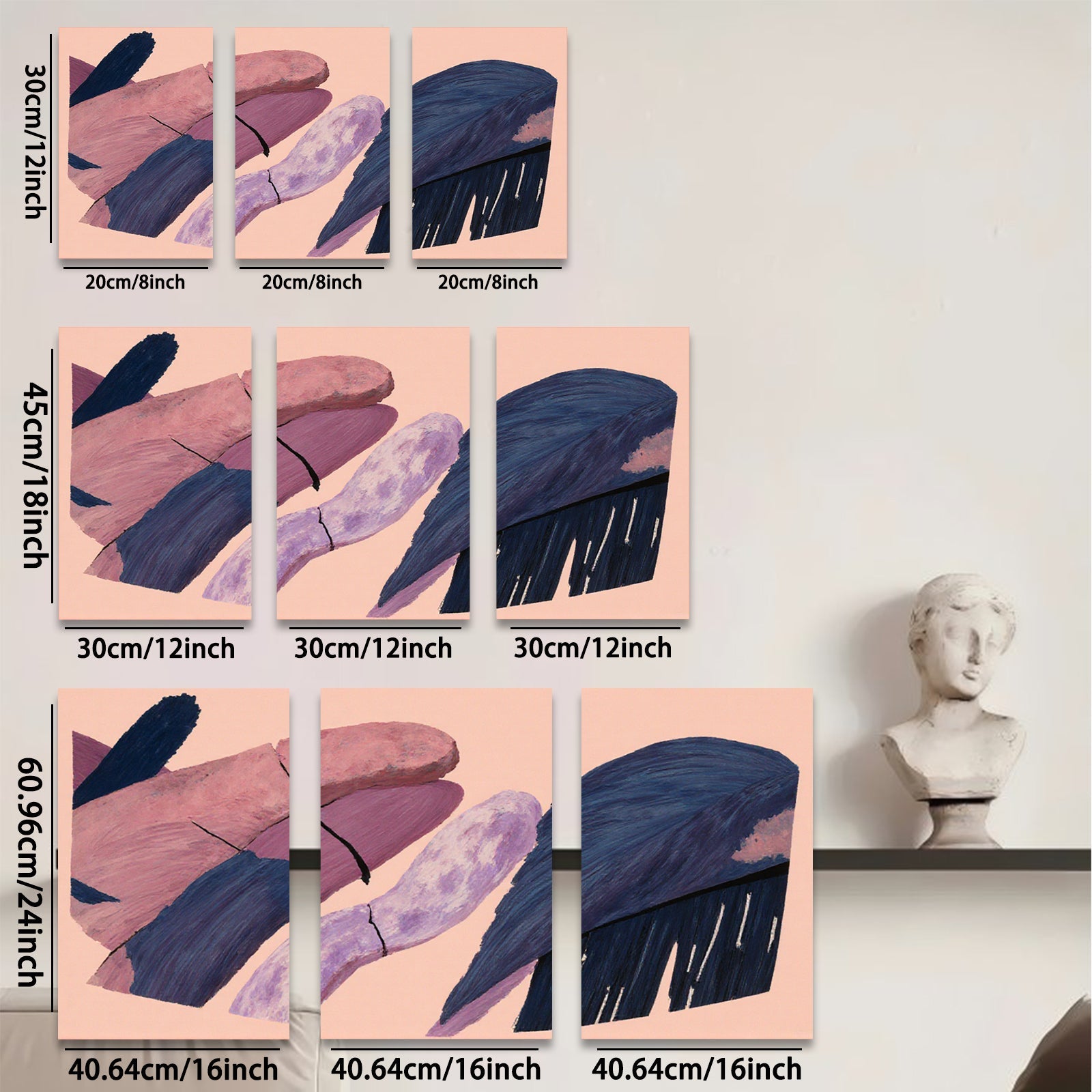 2D flat 1pc abstract colorful brushstrokes modern wall art living room bedroom decor farmhouse style gallery wrapped canvas prints vibrant hues